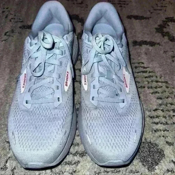 Brooks Womens Adrenaline GTS 22 Running Shoes Blue/White/Rose Size 10 - Picture 2 of 9